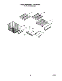 15 - Freezer Shelf parts for Kitchenaid Refrigerator KSSS48DBX00 from AppliancePartsPros.com