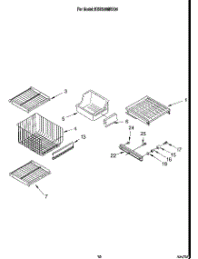 08 - Freezer Shelf parts for Kitchenaid Refrigerator KSSS36MBX01 from AppliancePartsPros.com