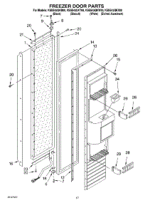 11 - Freezer Door parts for Kitchenaid Refrigerator KSSS42QKB00 from AppliancePartsPros.com