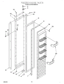 11 - Freezer Door parts for Kitchenaid Refrigerator KSSS36MDX03 from AppliancePartsPros.com