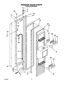 09 - Freezer Door parts for Kitchenaid Refrigerator KSSS36DBX01 from AppliancePartsPros.com