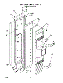 12 - Freezer Door parts for Kitchenaid Refrigerator KSSS42DBX00 from AppliancePartsPros.com