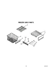 11 - Freezer Shelf parts for Kitchenaid Refrigerator KSSS42DAW00 from AppliancePartsPros.com