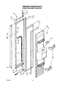 13 - Freezer Door parts for Kitchenaid Refrigerator KSSS42DAW00 from AppliancePartsPros.com