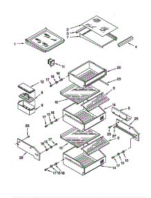 Refrigerator Shelf parts for Kitchenaid Refrigerator KSSP36QGT00 from AppliancePartsPros.com