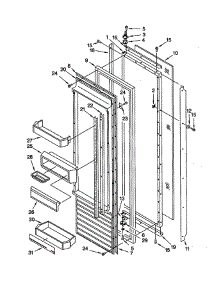 Refrigerator Door parts for Kitchenaid Refrigerator KSSP36QGT00 from AppliancePartsPros.com