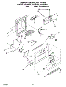 12 - Dispenser And Front Parts parts for Kitchenaid Refrigerator KSSS42QMW01 from AppliancePartsPros.com