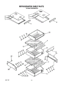 09 - Refrigerator Shelf parts for Kitchenaid Refrigerator KSSS42DWW02 from AppliancePartsPros.com