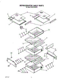 09 - Refrigerator Shelf parts for Kitchenaid Refrigerator KSSS42DAX03 from AppliancePartsPros.com