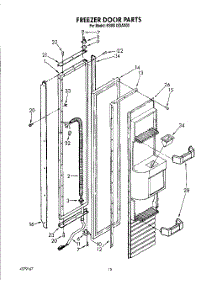 12 - Freezer Door parts for Kitchenaid Refrigerator KSSS42DAX03 from AppliancePartsPros.com