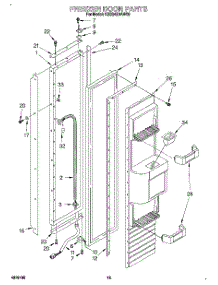 12 - Freezer Door parts for Kitchenaid Refrigerator KSSS42DAW03 from AppliancePartsPros.com
