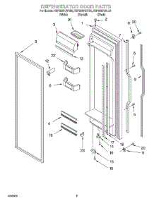 06 - Refrigerator Door parts for Kitchenaid Refrigerator KSFS25FJWH00 from AppliancePartsPros.com