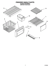 03 - Freezer Shelf Parts parts for Kitchenaid Refrigerator KSSO48FMX01 from AppliancePartsPros.com