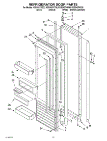 09 - Refrigerator Door parts for Kitchenaid Refrigerator KSSS42FKW00 from AppliancePartsPros.com