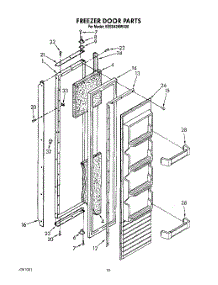 09 - Freezer Door parts for Kitchenaid Refrigerator KSSS42MWX00 from AppliancePartsPros.com
