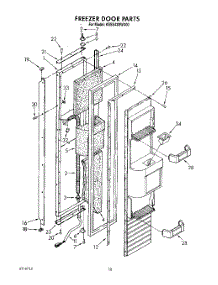 12 - Freezer Door parts for Kitchenaid Refrigerator KSSS42DWX00 from AppliancePartsPros.com