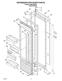 10 - Refrigerator Door parts for Kitchenaid Refrigerator KSSP42QKS01 from AppliancePartsPros.com