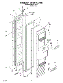 11 - Freezer Door parts for Kitchenaid Refrigerator KSSP42QKS01 from AppliancePartsPros.com