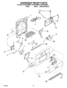 12 - Dispenser And Front Parts parts for Kitchenaid Refrigerator KSSO36QMW01 from AppliancePartsPros.com