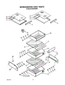 09 - Refrigerator Shelf parts for Kitchenaid Refrigerator KSSS42DAW01 from AppliancePartsPros.com