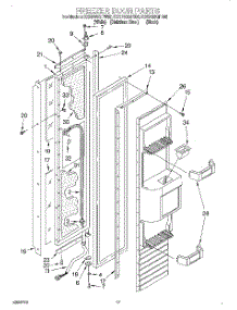 12 - Freezer Door parts for Kitchenaid Refrigerator KSSP36QFW05 from AppliancePartsPros.com