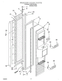 12 - Freezer Door parts for Kitchenaid Refrigerator KSSP42QJS00 from AppliancePartsPros.com