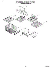 15 - Freezer Shelf parts for Kitchenaid Refrigerator KSSS42MBX01 from AppliancePartsPros.com