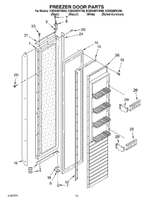 10 - Freezer Door parts for Kitchenaid Refrigerator KSSS36FKB00 from AppliancePartsPros.com
