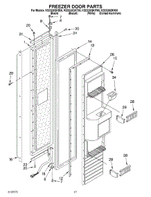 11 - Freezer Door parts for Kitchenaid Refrigerator KSSS36QKX00 from AppliancePartsPros.com