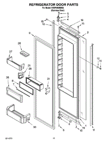 10 - Refrigerator Door Parts parts for Kitchenaid Refrigerator KSSP48QMS02 from AppliancePartsPros.com