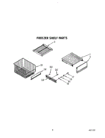 08 - Freezer Shelf parts for Kitchenaid Refrigerator KSSS48DWW01 from AppliancePartsPros.com