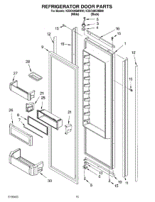 10 - Refrigerator Door Parts parts for Kitchenaid Refrigerator KSSO48QMB00 from AppliancePartsPros.com