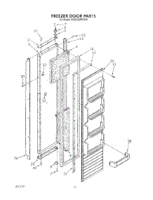 09 - Freezer Door parts for Kitchenaid Refrigerator KSSS36MWX00 from AppliancePartsPros.com