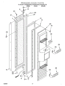 12 - Freezer Door parts for Kitchenaid Refrigerator KSSS36QJT00 from AppliancePartsPros.com
