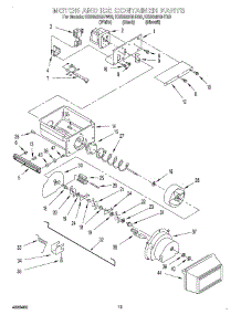 10 - Motor And Ice Container parts for Kitchenaid Refrigerator KSSS42QHT00 from AppliancePartsPros.com