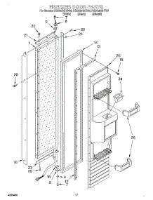12 - Freezer Door parts for Kitchenaid Refrigerator KSSS42QHT00 from AppliancePartsPros.com