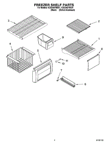 03 - Freezer Shelf Parts parts for Kitchenaid Refrigerator KSSS42FMB01 from AppliancePartsPros.com