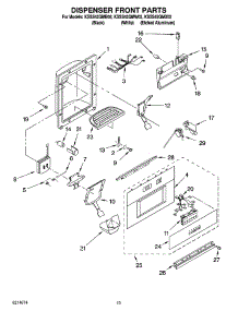 12 - Dispenser And Front Parts parts for Kitchenaid Refrigerator KSSS42QMB02 from AppliancePartsPros.com