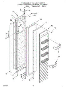11 - Freezer Door parts for Kitchenaid Refrigerator KSSP48MFB05 from AppliancePartsPros.com