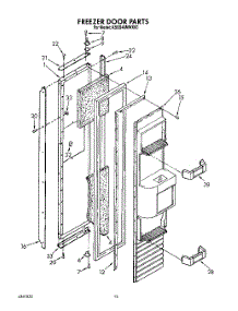 11 - Freezer Door parts for Kitchenaid Refrigerator KSSS48MWX00 from AppliancePartsPros.com