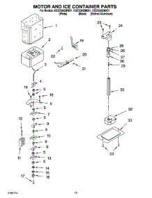 09 - Motor And Ice Container Parts parts for Kitchenaid Refrigerator KSSS36QMW01 from AppliancePartsPros.com
