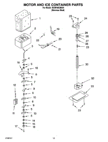 09 - Motor And Ice Container Parts parts for Kitchenaid Refrigerator KSSP36QMS01 from AppliancePartsPros.com