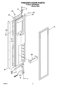 11 - Freezer Door Parts parts for Kitchenaid Refrigerator KSSP36QMS01 from AppliancePartsPros.com