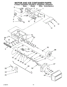 09 - Motor And Ice Container parts for Kitchenaid Refrigerator KSSS36QKB01 from AppliancePartsPros.com