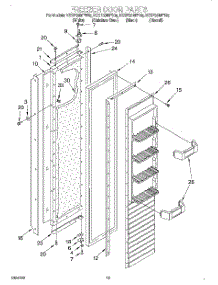 11 - Freezer Door parts for Kitchenaid Refrigerator KSSP36MFS05 from AppliancePartsPros.com