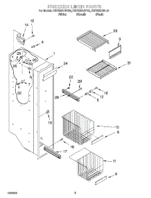 04 - Freezer Liner parts for Kitchenaid Refrigerator KSFS25FJBL00 from AppliancePartsPros.com