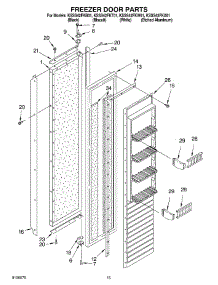 10 - Freezer Door parts for Kitchenaid Refrigerator KSSS42FKW01 from AppliancePartsPros.com