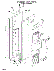 12 - Freezer Door parts for Kitchenaid Refrigerator KSSS48QDW02 from AppliancePartsPros.com