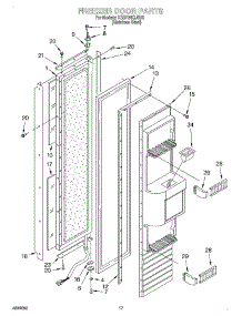 12 - Freezer Door parts for Kitchenaid Refrigerator KSSP36QJS00 from AppliancePartsPros.com