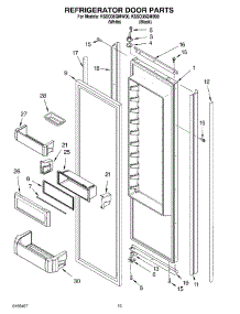 10 - Refrigerator Door Parts parts for Kitchenaid Refrigerator KSSO36QMB00 from AppliancePartsPros.com